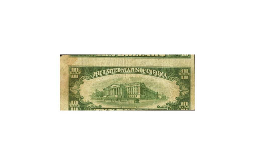 $10 bill with a genuine printing error