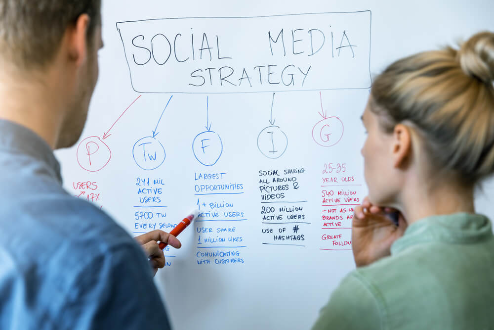 A man and a woman looking at a whiteboard. The man writing on it. Here are 11 quick job certifications that pay well. Check these out.