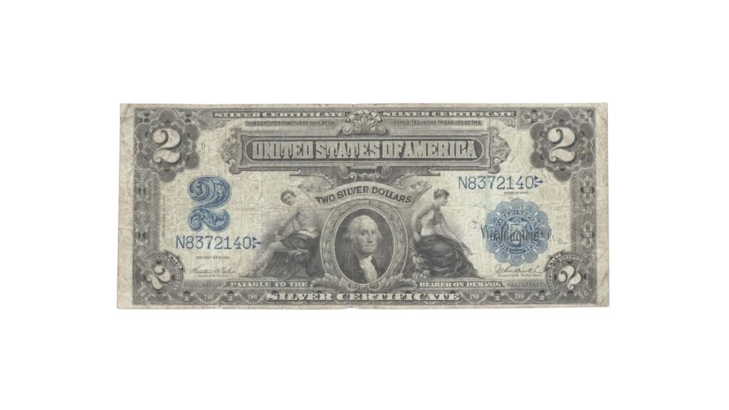 1899 $2 silver certificate, the Mini Porthole note