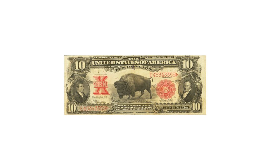 1901 $10 Bison legal tender note