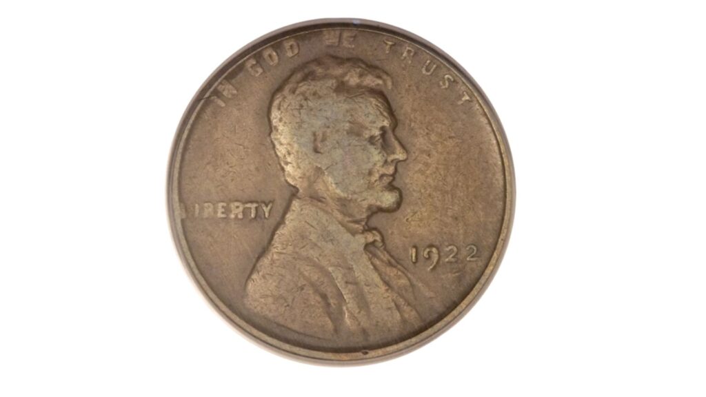 1922 no D Lincoln cent strong reverse
