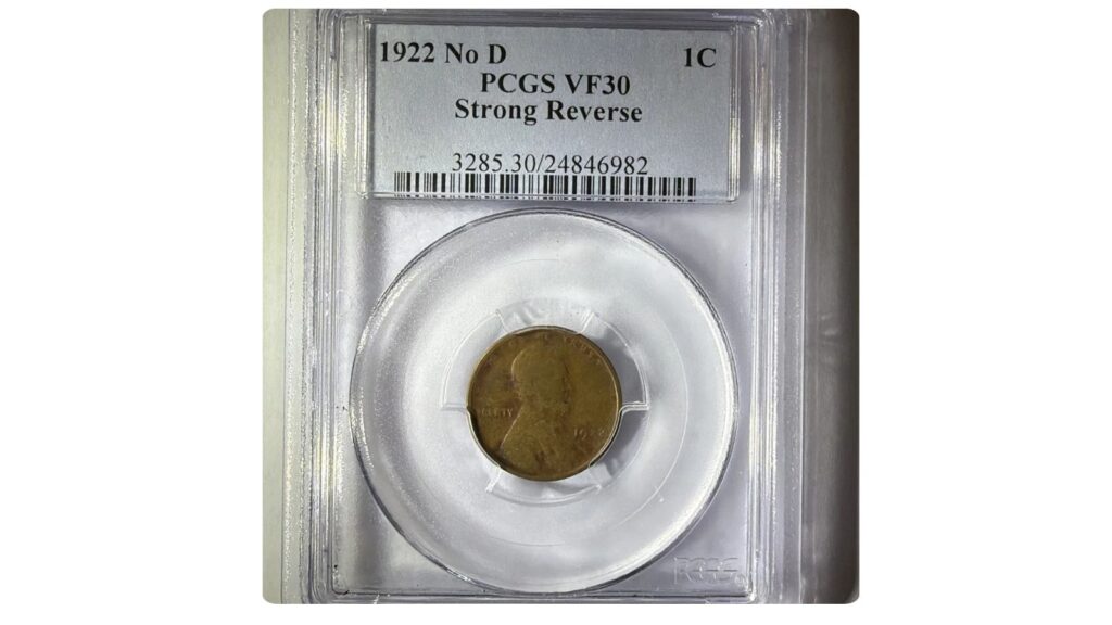 1922 no D Lincoln cent, strong reverse