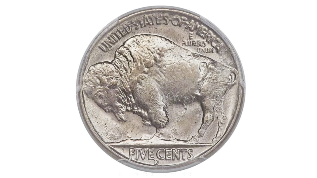 1937-D three-legged Buffalo nickel
