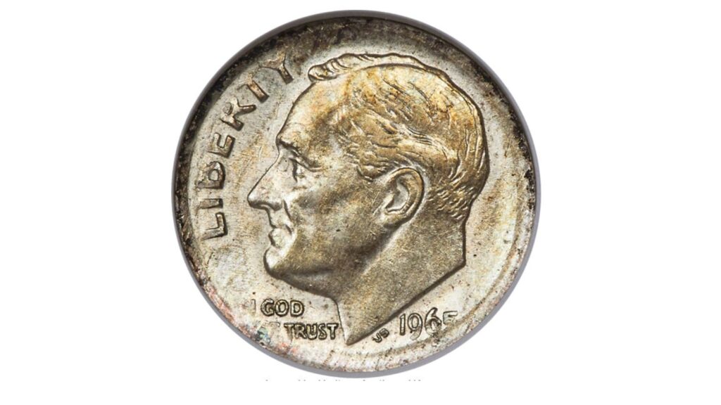 1965 silver transitional error Roosevelt dime