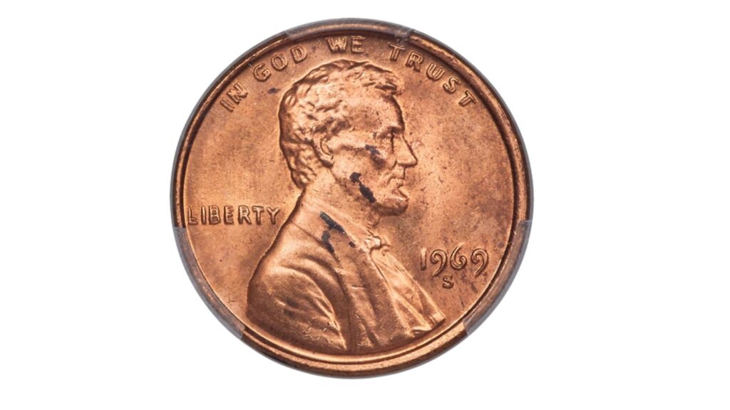 1969 S doubled die obverse Lincoln cent