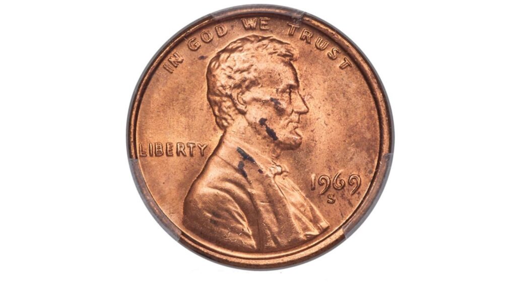 1969 S doubled die obverse Lincoln cent