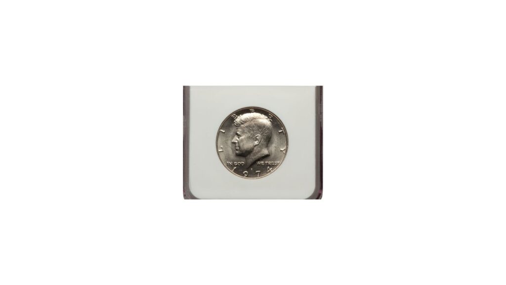 1974D Kennedy half dollar doubled die obverse
