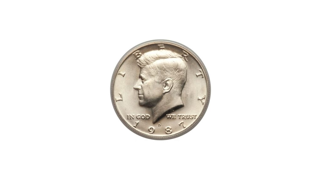1987D Kennedy half dollar