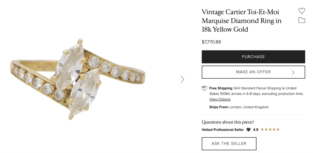 Cartier unique engagement ring on 1stdibs.