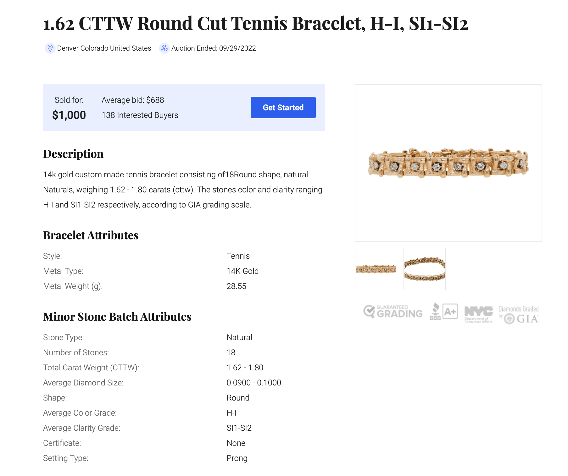 Sell your gold bracelet or diamond tennis bracelet for cash