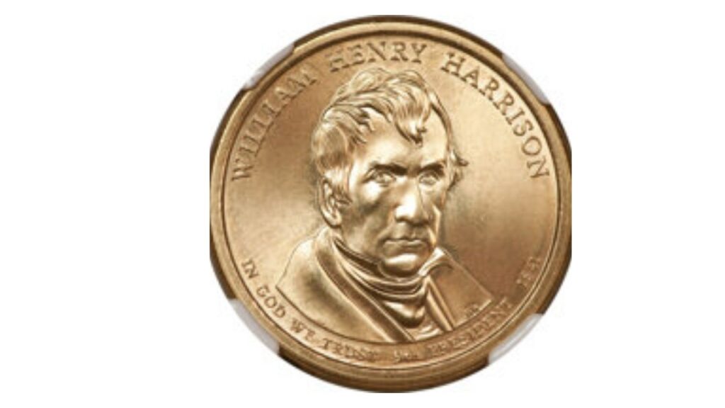 2009 P William Henry Harrison, satin finish missing edge lettering