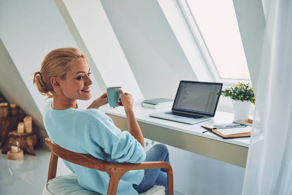happy working from home