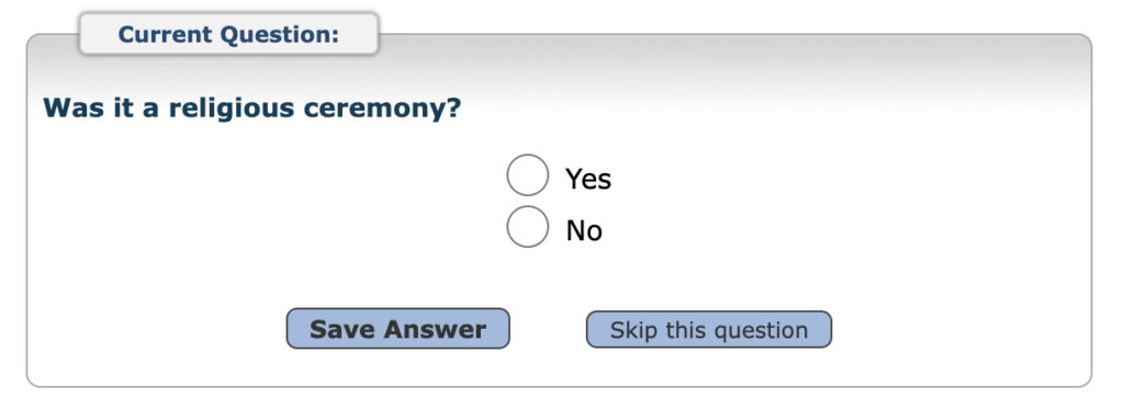 Religious ceremony question on 3 Step Divorce review.