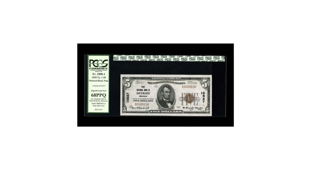 $5 national dollar note