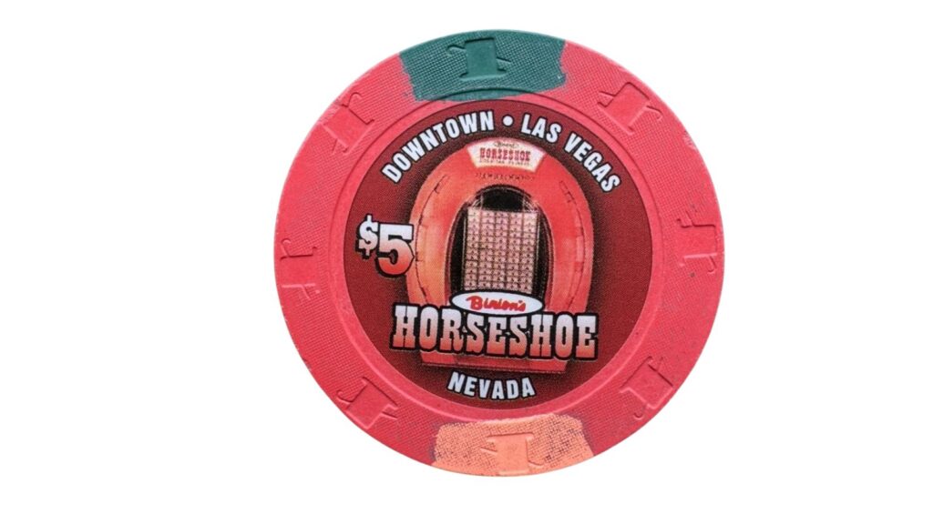 Binions Horseshoe 1 dollar chip with the million dollar display