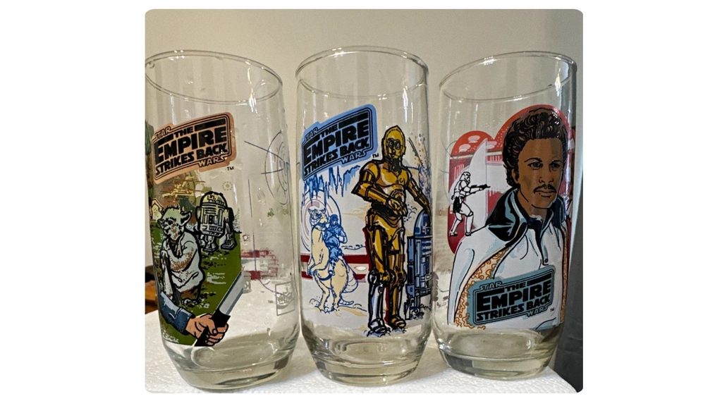 Burger King and Coca Cola Empire Strikes Back glasses