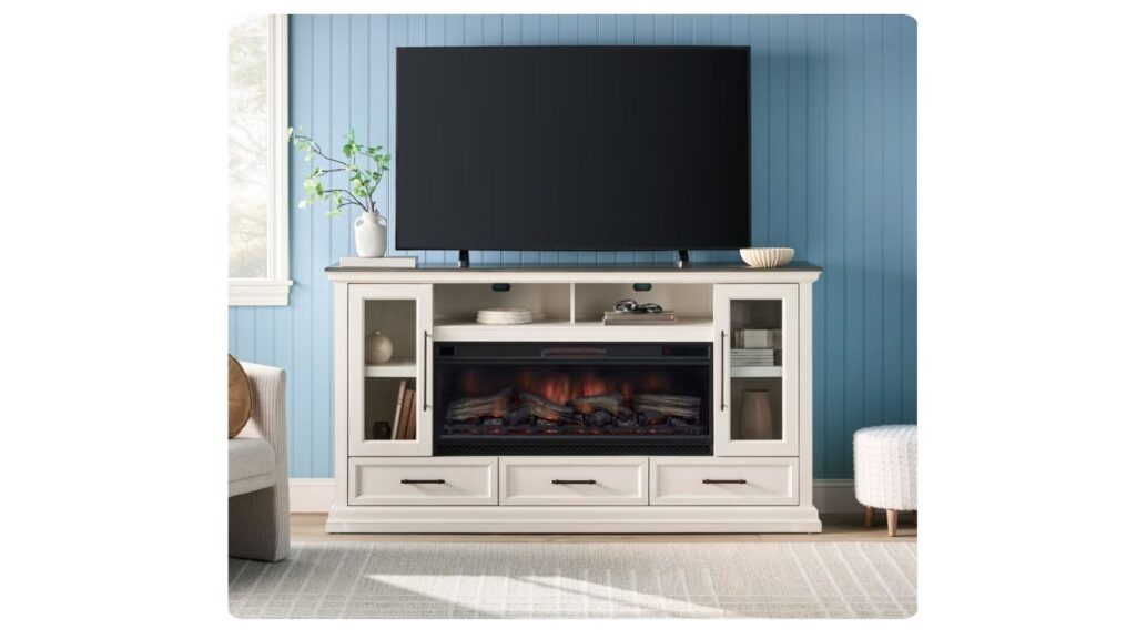 Console with Electric Fireplace