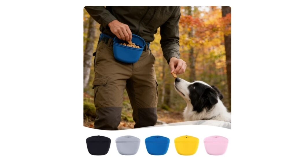 Dog treat pouch and training clicker
