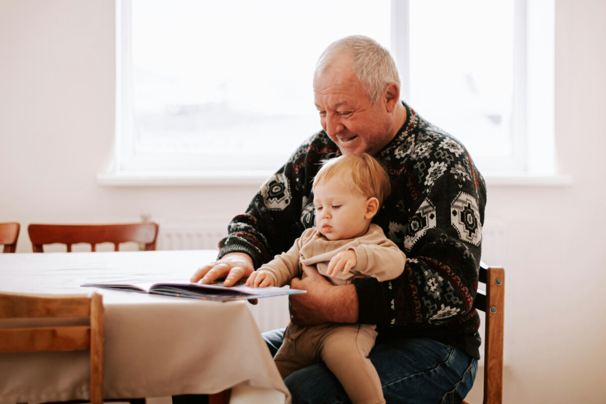 Grandfather with baby grandchild