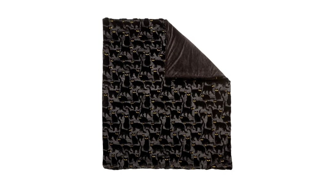 Halloween embroidered faux fur throw