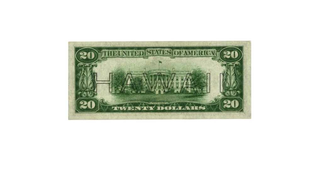 Hawaii overprint $20 bill