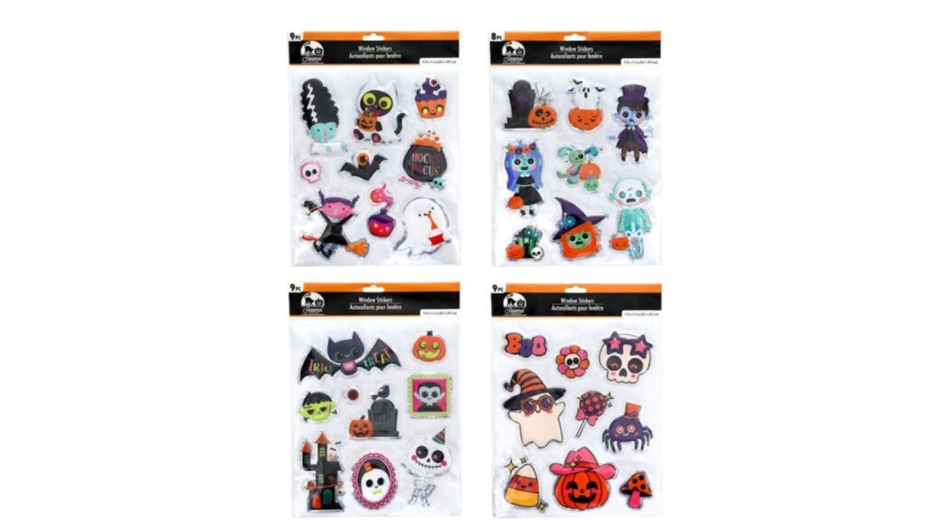 Holographic Halloween window stickers
