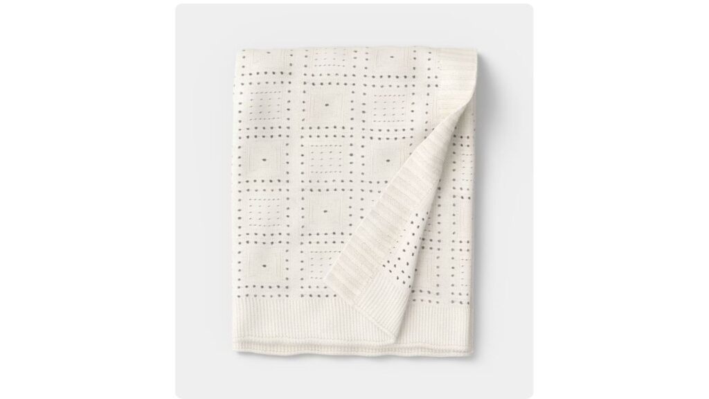 Knit throw blanket