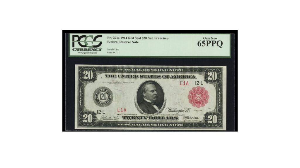 Large size 1914 $20 federal reserve note