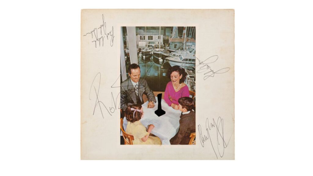 Led Zeppelin all-four signed album cover