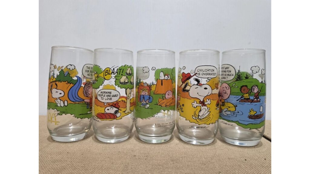 McDonalds Camp Snoopy Coca-Cola glasses