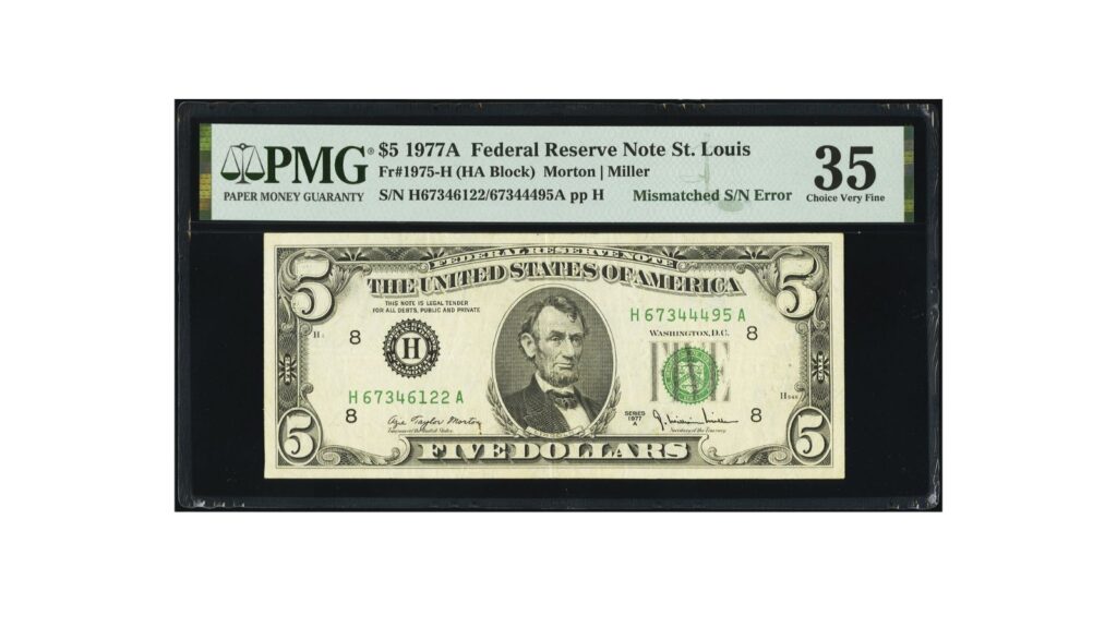 Mismatched serial number error $5 bills