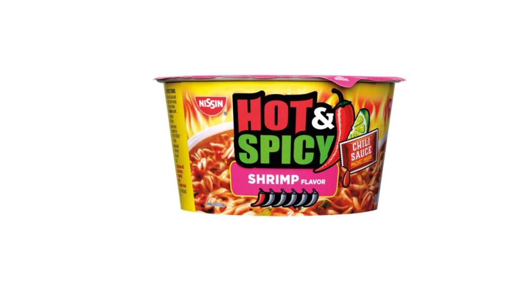 Nissin hot and spicy shrimp ramen