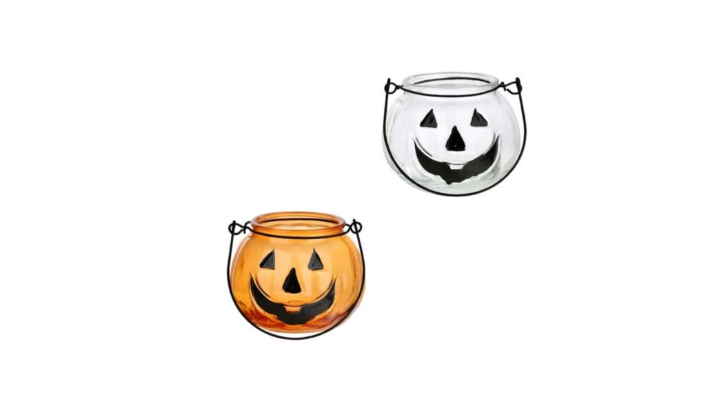 Pumpkin glass tealight holder
