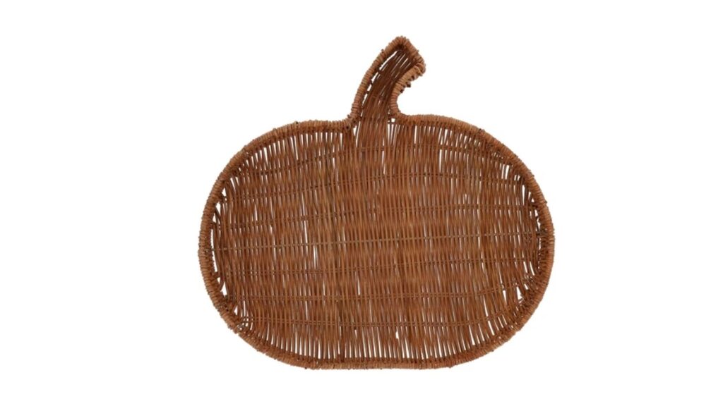 Rattan Pumpkin Shaped Decorative Tray