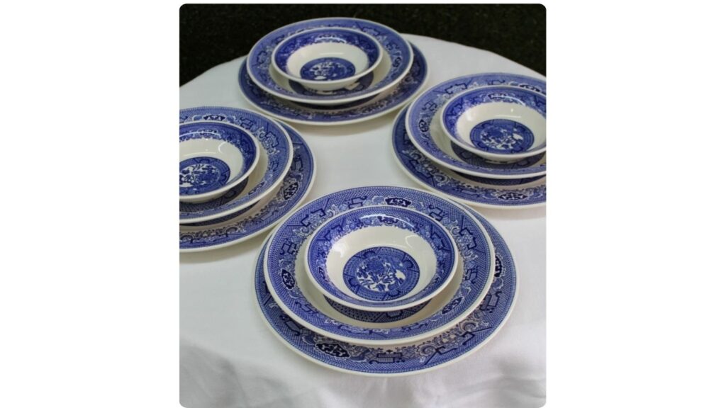 Royal China blue willow dinnerware