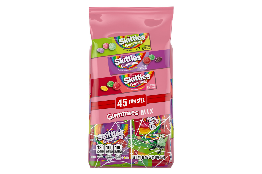 Skittles Gummies Halloween variety bag with individual packs