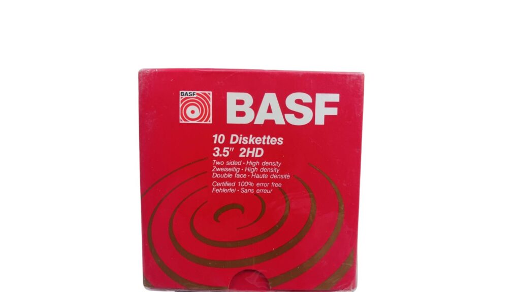Unopened packs of 3.5-inch floppy disks