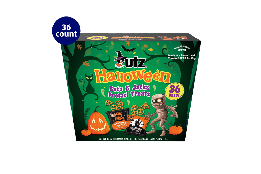 Utz Halloween Bats and Jacks pretzel treat bags