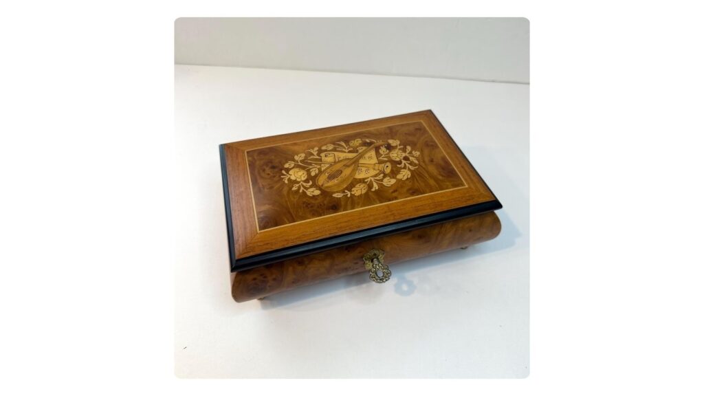 Vintage Reuge Swiss wood-inlay music box