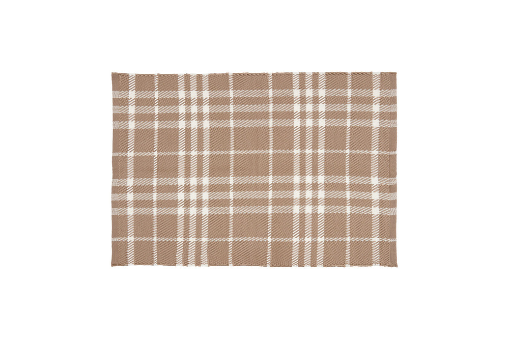 Brown plaid Kirkton House layering rug