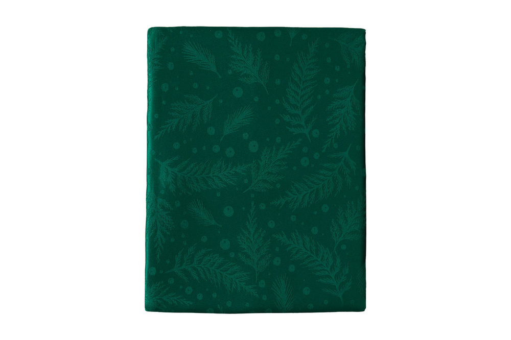 Green Merry Moments jacquard tablecloth