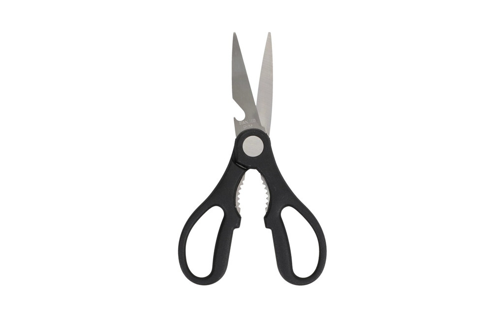 Black handled stainless steel kitchen shears