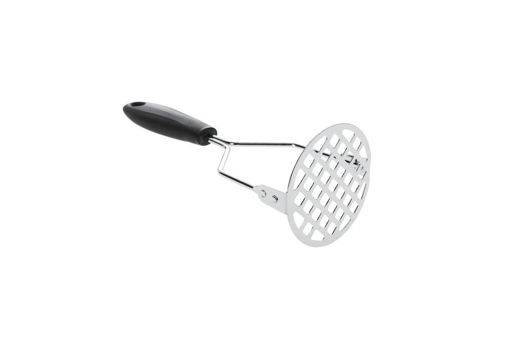 Potato masher with black handle