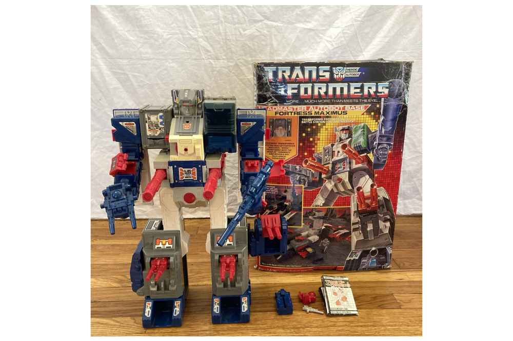 1987 G1 Fortress Maximus robot with its original Transformers box