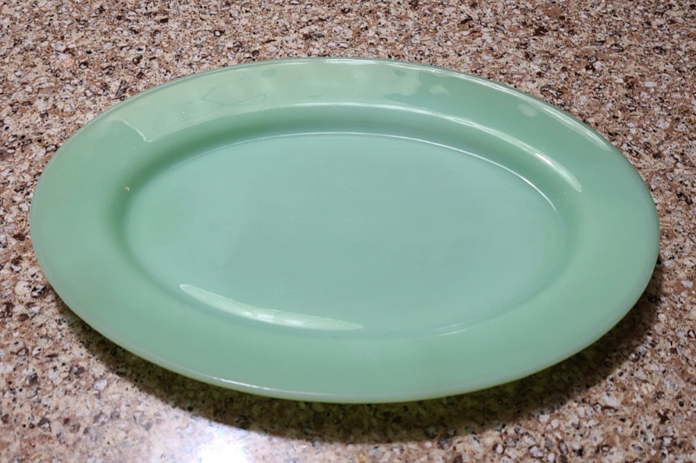Fire-King jadeite oval Restaurant Ware serving platter