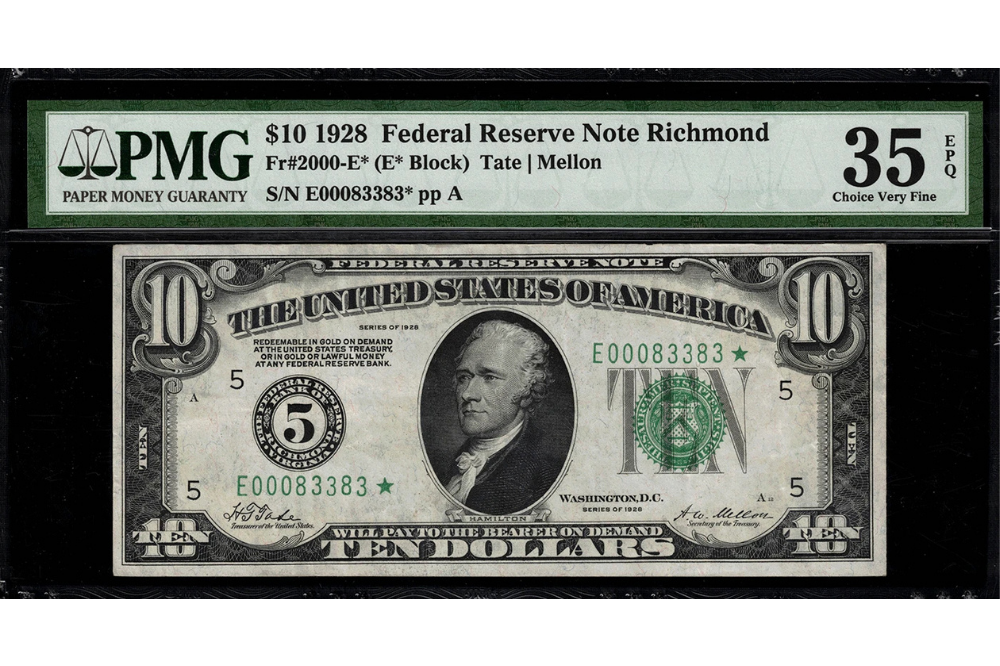 Series 1928 Richmond ten-dollar Federal Reserve star note