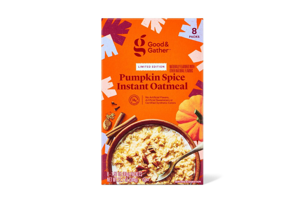 Good & Gather pumpkin spice instant oatmeal box
