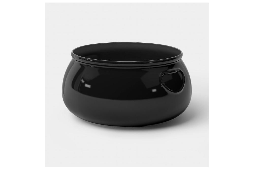 Black Halloween cauldron serving bowl