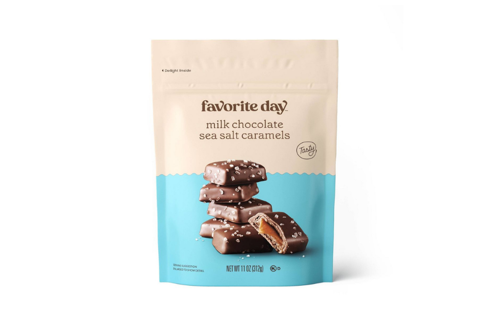 Favorite Day milk chocolate sea salt caramel candy bag