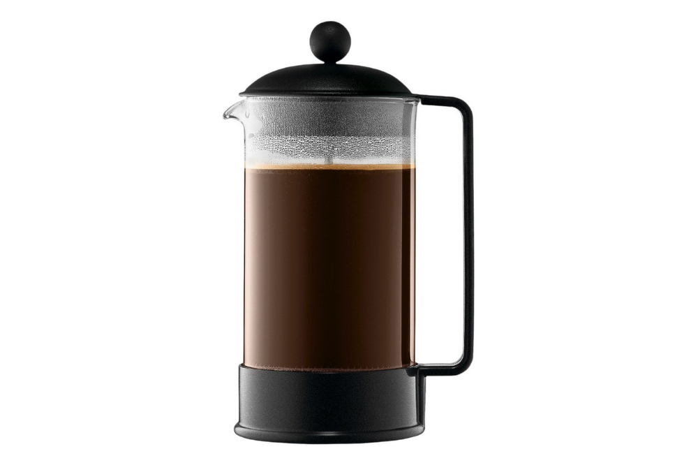 Black Bodum Brazil French press with glass carafe